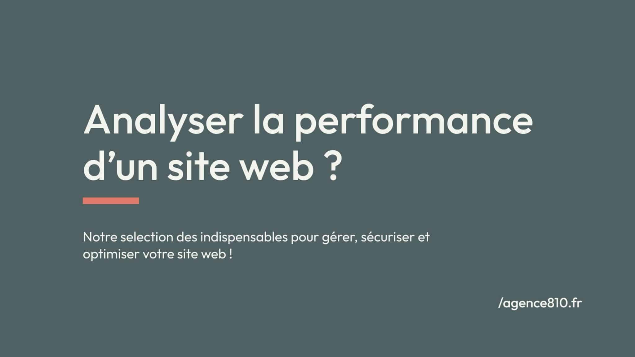 analyser performance site internet